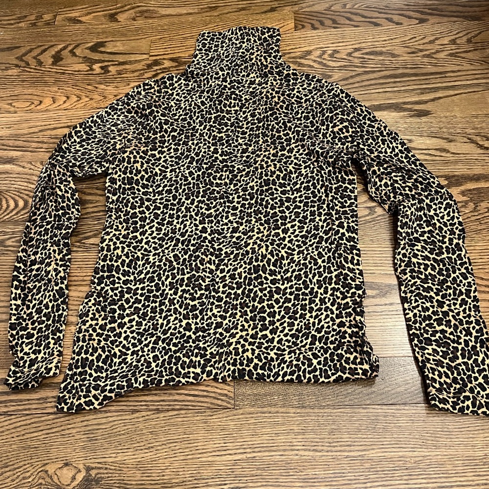J. Crew XS Animal Print Turtleneck NWOT